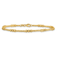 14K Diamond-cut Beaded 7.5in Bracelet-SF3026-7.5