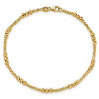 14K Diamond-cut Beaded 7.5in Bracelet-SF3026-7.5