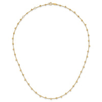 14K Polished and Diamond-cut Beaded 16in Plus 2in ext. Necklace-SF3029-17