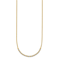 14K Two-tone Diamond-cut Beaded 18in Necklace-SF3030-18