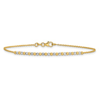 14K Two-tone Diamond-cut Beaded 18in Necklace-SF3030-18
