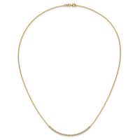 14K Two-tone Diamond-cut Beaded 18in Necklace-SF3030-18