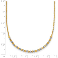 14K Two-tone Diamond-cut Beaded 18in Necklace-SF3030-18