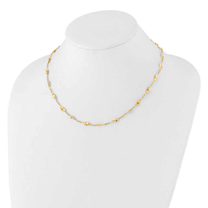 14K Polished Fancy Necklace-SF3032-18