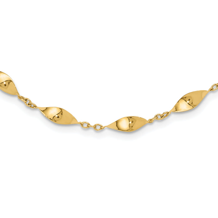 14K Polished Fancy Necklace-SF3032-18