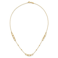 14K Polished and Diamond-cut Fancy Necklace-SF3033-18