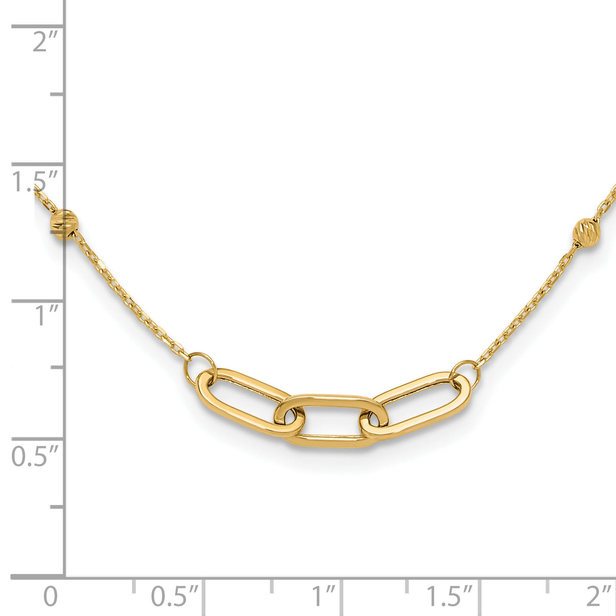 14K Polished and Diamond-cut Fancy Necklace-SF3033-18