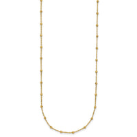 14K Polished and Diamond-cut Beaded Necklace-SF3036-16.75
