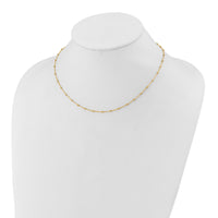 14K Polished and Diamond-cut Beaded Necklace-SF3036-16.75