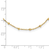 14K Polished and Diamond-cut Beaded Necklace-SF3036-16.75