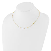 14K Polished Cube Stations Necklace-SF3037-17