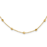14K Polished Cube Stations Necklace-SF3037-17
