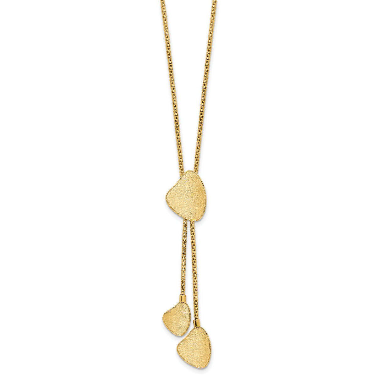14k Fancy Drop Dangle 17in w/2in Ext. Necklace-SF3042-17