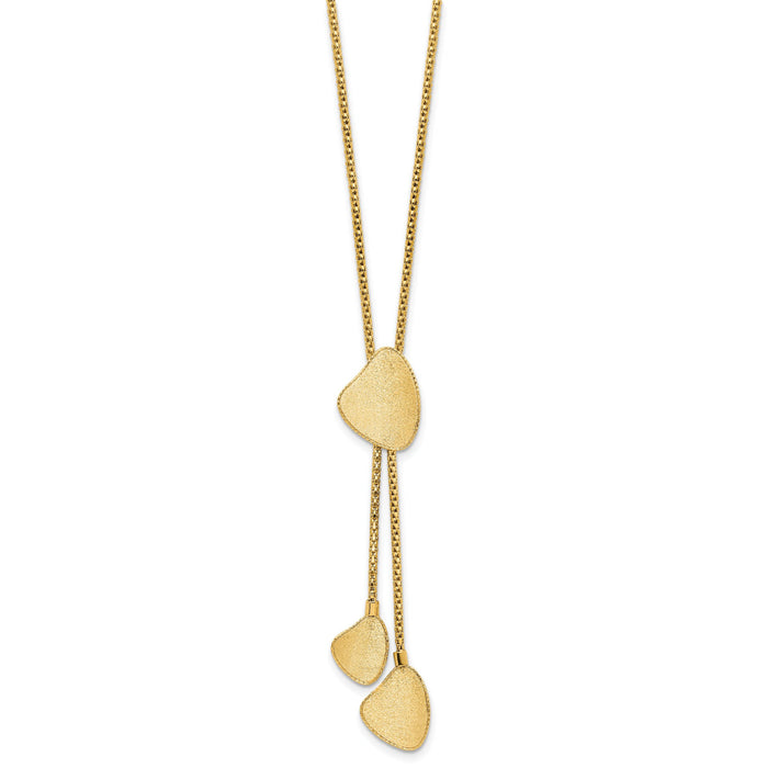 14k Fancy Drop Dangle 17in w/2in Ext. Necklace-SF3042-17