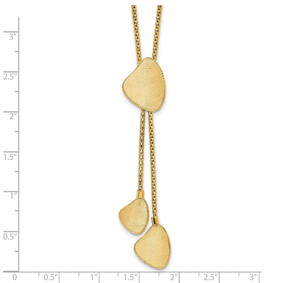 14k Fancy Drop Dangle 17in w/2in Ext. Necklace-SF3042-17