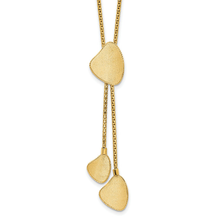 14k Fancy Drop Dangle 17in w/2in Ext. Necklace-SF3042-17