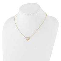 14K Polished Open Heart LOVE 17IN Plus .5 IN Ext. Necklace-SF3047-17.75