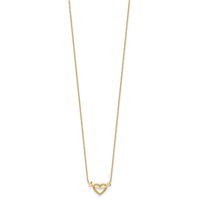 14k Polished Heart with Arrow 18in with 2in ext. Necklace-SF3050-18