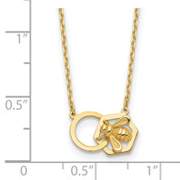 14K Polished Bee Necklace-SF3051-17.5
