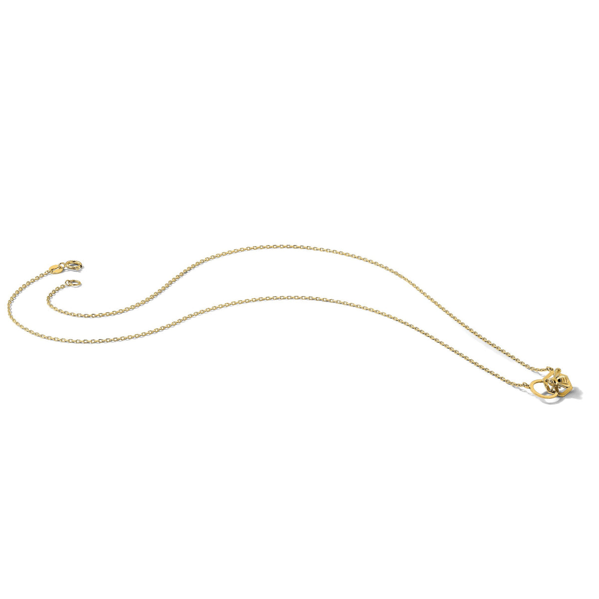 14K Polished Bee Necklace-SF3051-17.5
