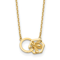 14K Polished Bee Necklace-SF3051-17.5