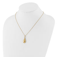 14k Polished Hollow Teardrop 18in Necklace-SF3054-18