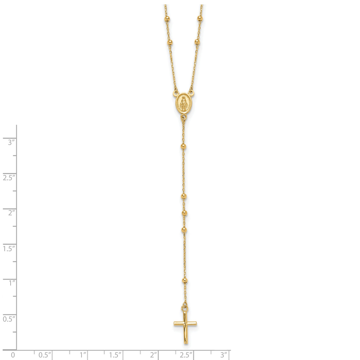 14K Polished Rosary-SF3059-24.5