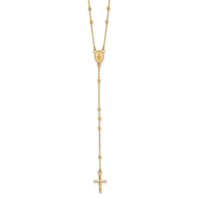 14K Polished Rosary-SF3059-24.5