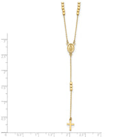 14K Rosary Design Miraculous Medal Cross Y-Drop Necklace-SF3060-17.75
