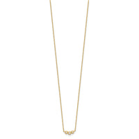 14k Polished 3 Stone CZ 18in with 2in ext. Necklace-SF3063-18