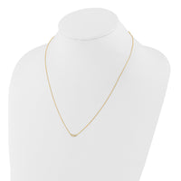 14k Polished 3 Stone CZ 18in with 2in ext. Necklace-SF3063-18
