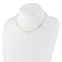 14K Polished Infinity Stations 16in with 2in ext. Necklace-SF3067-16