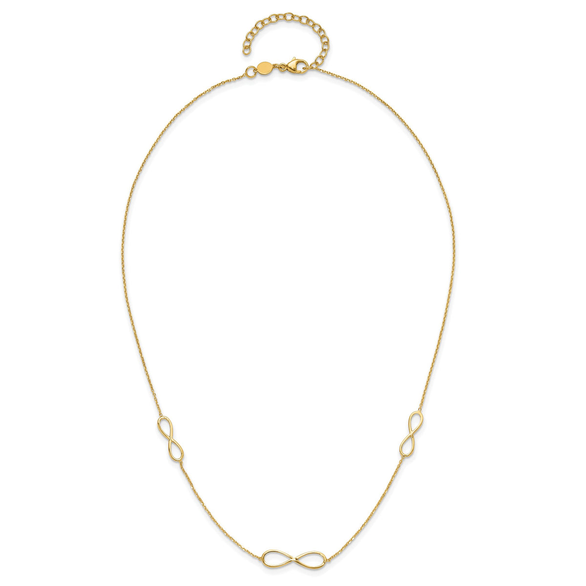 14K Polished Infinity Stations 16in with 2in ext. Necklace-SF3067-16