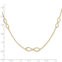 14K Polished Infinity Stations 16in with 2in ext. Necklace-SF3067-16