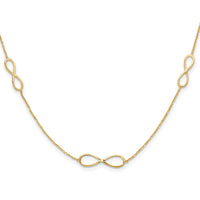 14K Polished Infinity Stations 16in with 2in ext. Necklace-SF3067-16