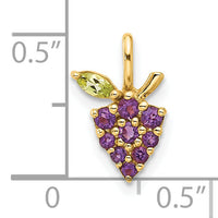 14K Gold Amethyst and Peridot Grapes Chain Slide-SF3069P