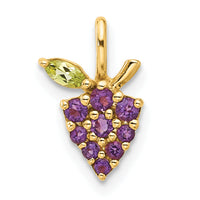 14K Gold Amethyst and Peridot Grapes Chain Slide-SF3069P