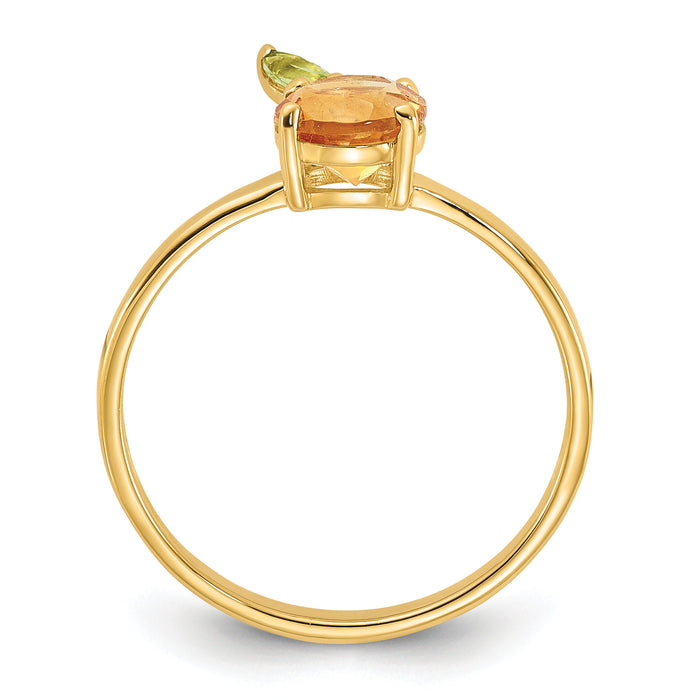 14K Gold Citrine and Peridot Orange Ring-SF3070R