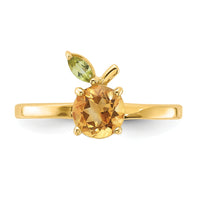14K Gold Citrine and Peridot Orange Ring-SF3070R