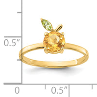 14K Gold Citrine and Peridot Orange Ring-SF3070R