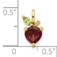 14K Gold Garnet and Peridot Apple Chain Slide-SF3071P