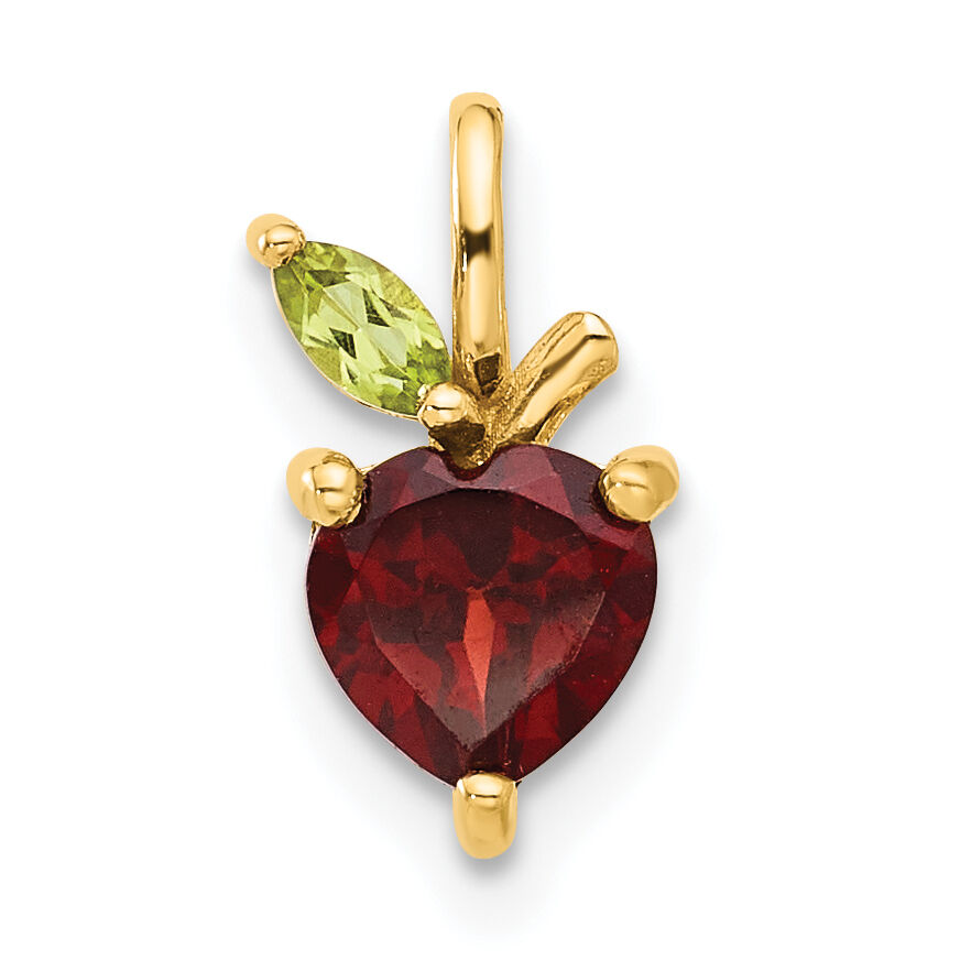 14K Gold Garnet and Peridot Apple Chain Slide-SF3071P