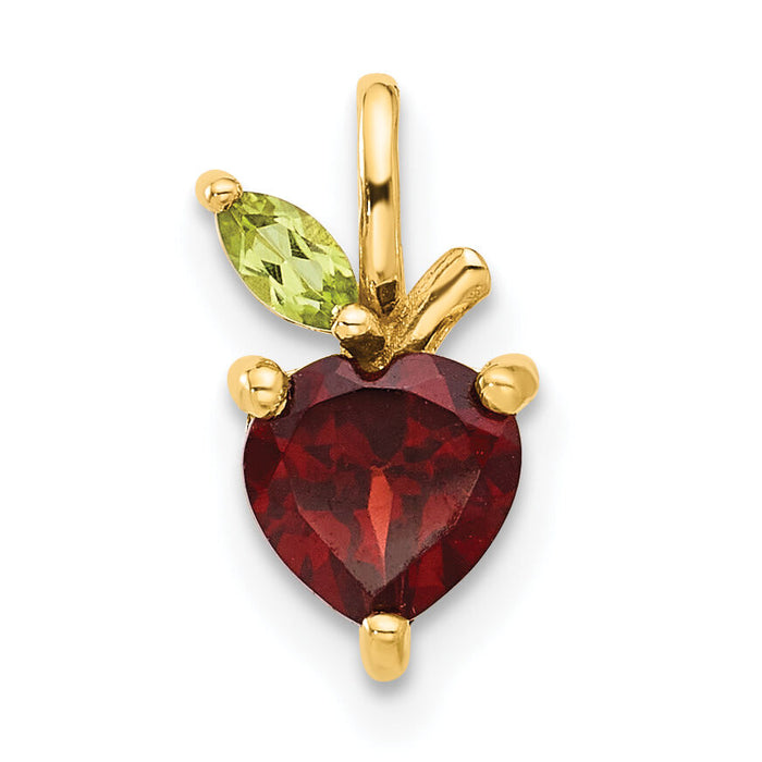 14K Gold Garnet and Peridot Apple Chain Slide-SF3071P