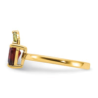 14K Gold Garnet and Peridot Apple Ring-SF3071R