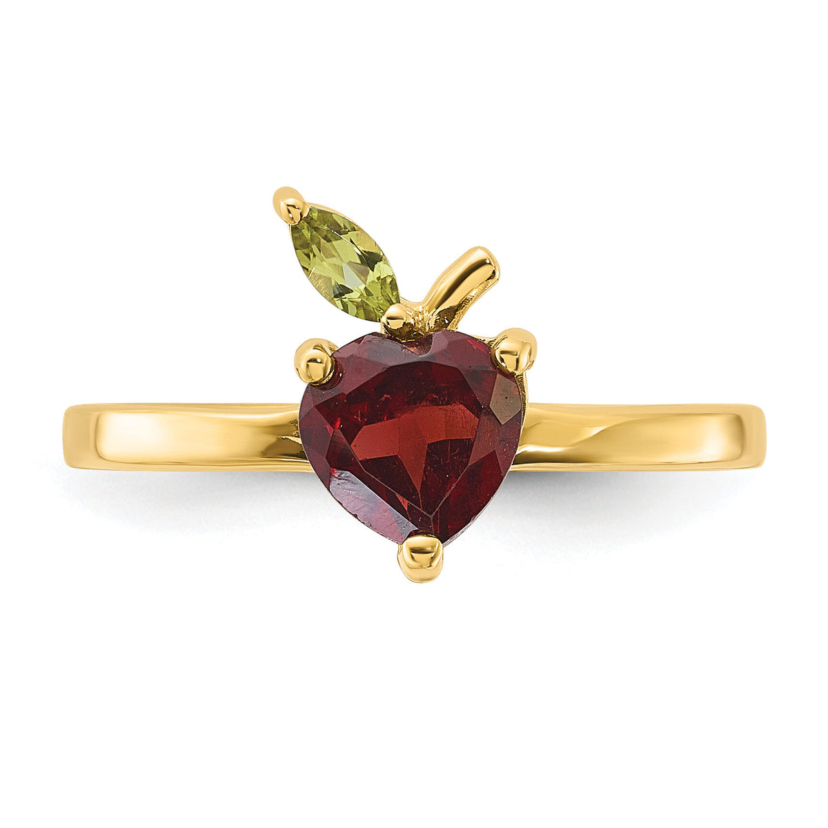 14K Gold Garnet and Peridot Apple Ring-SF3071R