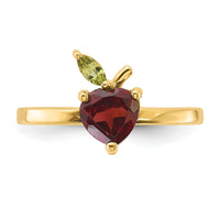 14K Gold Garnet and Peridot Apple Ring-SF3071R