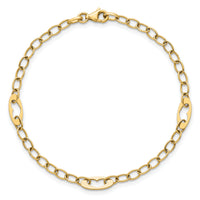 14k Polished Heart Link 7.25in Bracelet-SF3096-7.25
