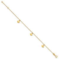 14k Polished 3D Heart w/.75in Ext Bracelet-SF3100-6.5