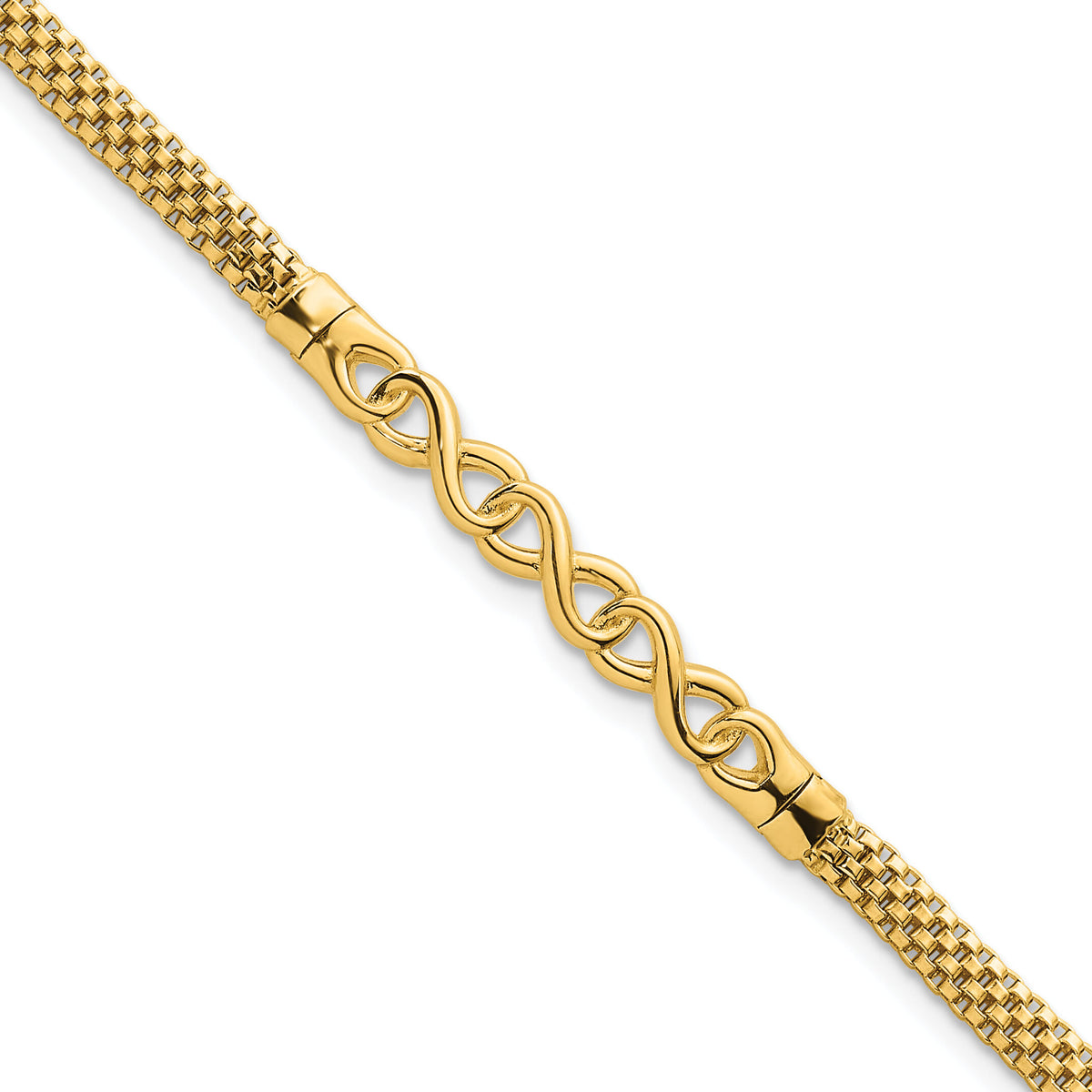 14k Polished Infinity 7.5in Fancy Link Bracelet-SF3104-7.5