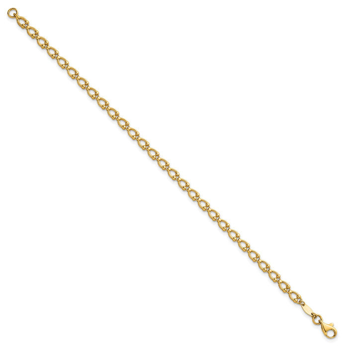 14k Polished Fancy Link 7in Bracelet-SF3108-7